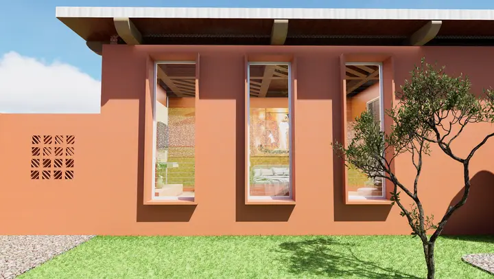 Ubuntu House, façade terracotta